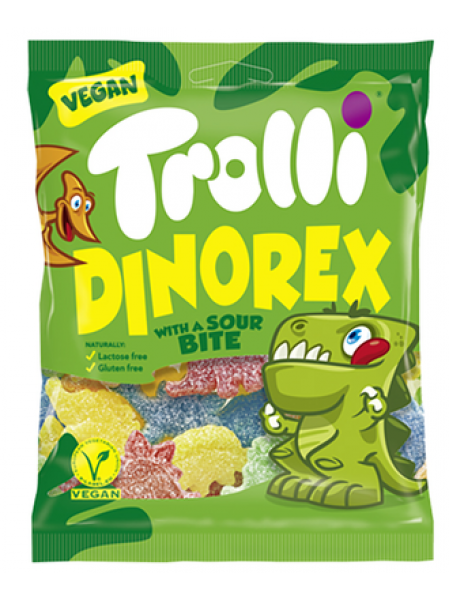 Жевательные конфеты TROLLI DINO REX 100г без лактозы и глютена