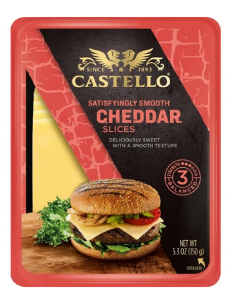 Сыр Чеддер в нарезке для бургеров Castello Burger Cheddar 150г