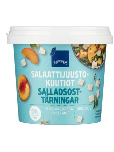 Сыр в рассоле Rainbow Salaattijuustokuutiot 5 % 350/150г