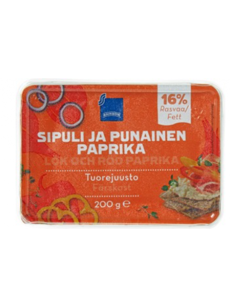 Сливочный сыр с перцем и луком Rainbow Paprika Ja Sipulia 12 % 200г