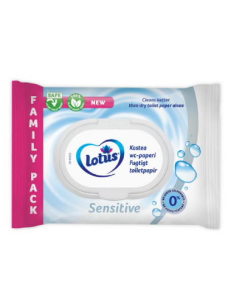 Влажные туалетные салфетки LOTUS Kostea wc-paperi Sensitive 80шт