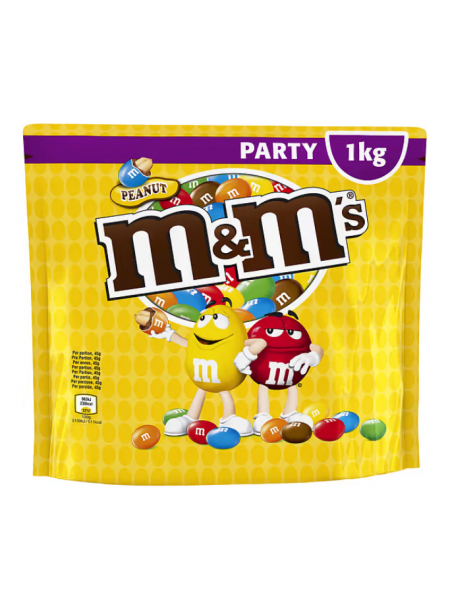 Конфеты драже шоколадные с арахисом M&M'S Peanut PARTY BAG 1 кг