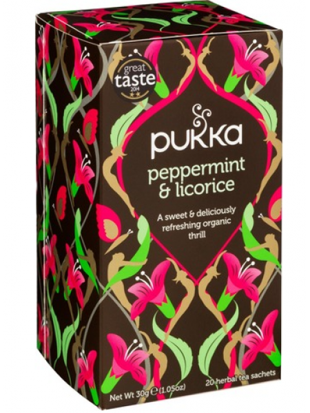 Травяной чай с мятой и солодкой Pukka Peppermint & Licorice 20шт