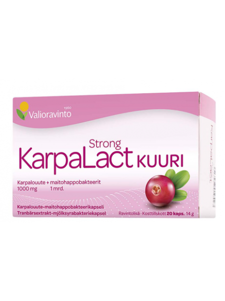 Экстракт клюквы и молочнокислые бактерии для женщин KARPALACT STRONG KUURI 20 шт