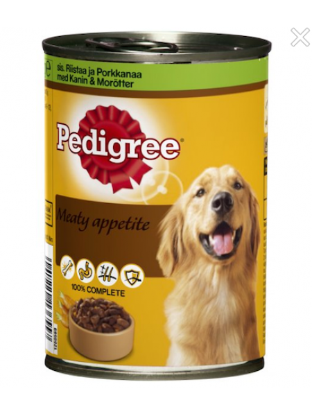 Консервы для взрослых собак Pedigree Meaty Apetite 400г мясо