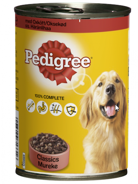 Влажный корм для взрослых собак Pedigree Härkää 400г говядина