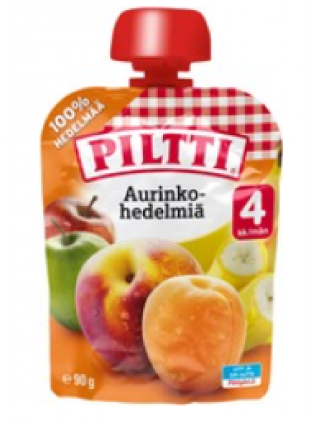 Фруктовое пюре Piltti Aurinkohedelmiä 90г с 4 месяцев