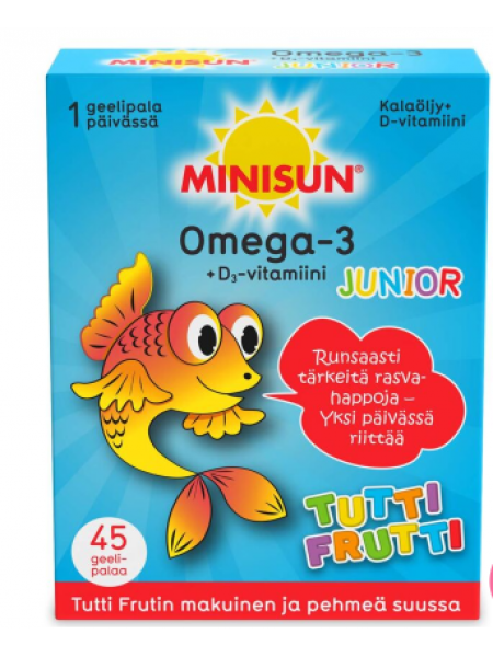 Витамины MINISUN OMEGA-3 + D3 JUNIOR TUTTI FRUTTI 120шт