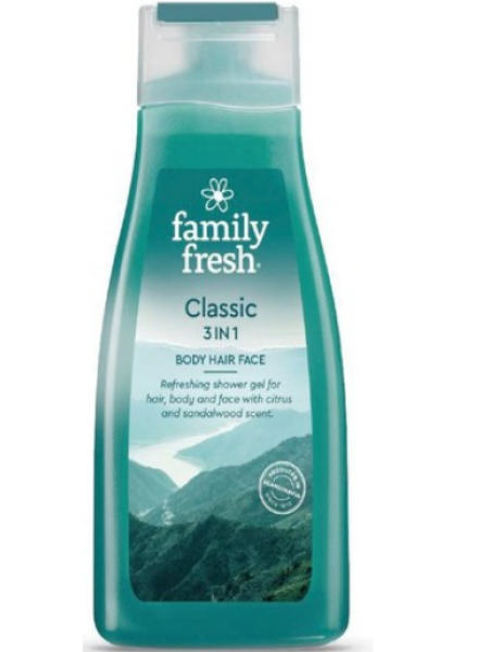 Гель для душа Family Fresh Classic 3In1 Body Hair Face 500мл с ароматом лимона и сандалового дерева