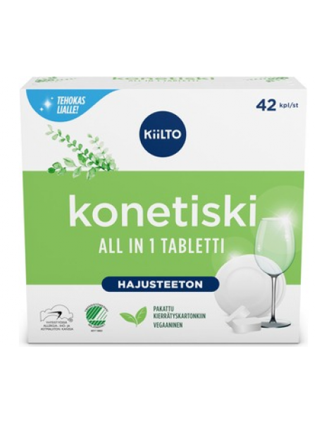 Таблетки для ПММ Kiilto Hajusteeton All in 1 konetiski 42шт