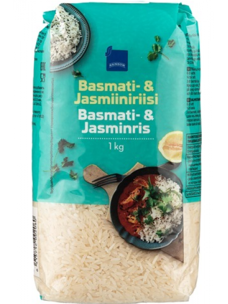 Смесь риса басмати и тайского жасминового риса Rainbow Basmati & Thai Riisi 1кг