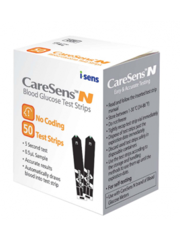 Тест- полоски для измерения уровня глюкозы в крови CARESENS N  50шт