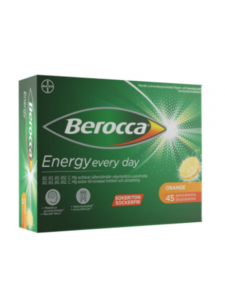 Витаминно-минеральный препарат шипучий BEROCCA ENERGY ORANGE Every Day 45 шт о вкусом апельсина