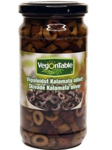 Оливки Каламаты нарезанные  Vegontable Kalamata Oliivit Viipaloitu 360/180г