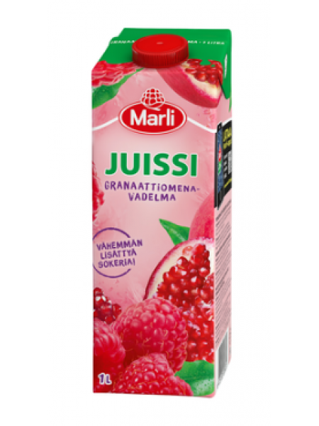 Cок Marli Juice Granaattiomena-vadelmamehujuoma 1л гранат малина