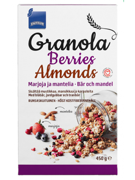 Мюсли Rainbow Granola Berries Almonds 450г ягоды и миндаль