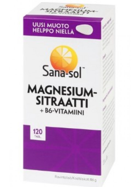 Витамины Sana-Sol Magnesiumsitraatti+B6 120шт