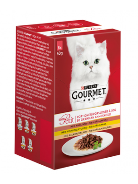 Консервы для кошек Gourmet Mon Petit 6х50г утка, курица и индейка 