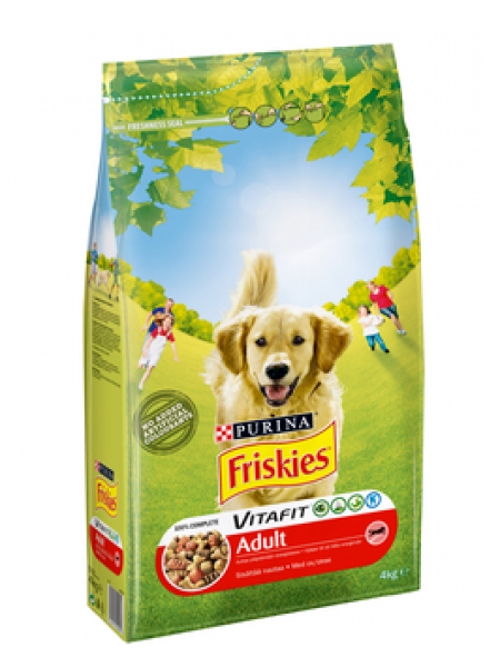 Корм ​​для взрослых собак Friskies  Adult Runsaasti Lihaa 4кг с мясом