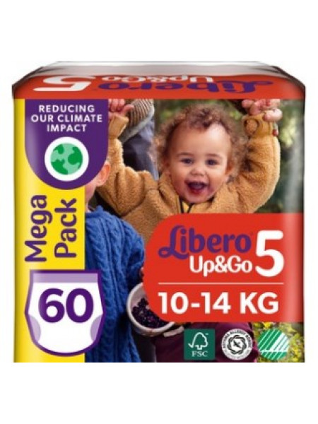 Подгузник Libero Up&Go Mega Pack размер 5 на 10-14 кг 60 шт