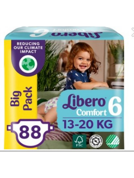 Подгузники Libero Comfort Big Mega Pack размер 6 на вес 13-20кг 88 шт