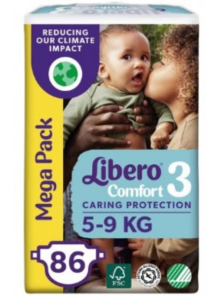 Подгузники Libero Comfort Mega Pack размер 3 на 5-9кг 86шт