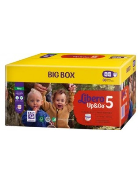 Подгузники Libero Up&Go Big Box размер 5 на вес 10-14кг 80шт