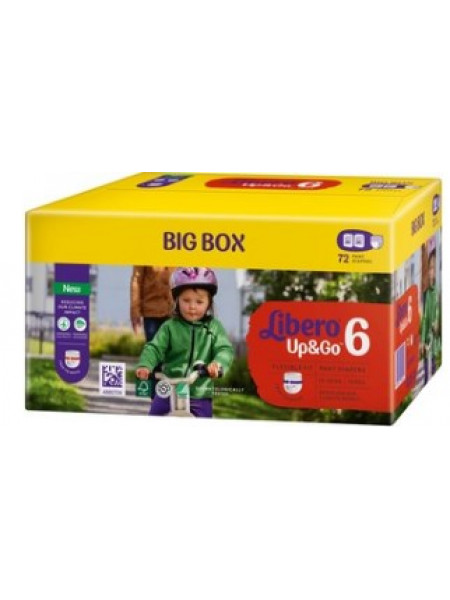 Подгузники Libero Up&Go Big Box размер 6  72 шт на вес 13-20кг