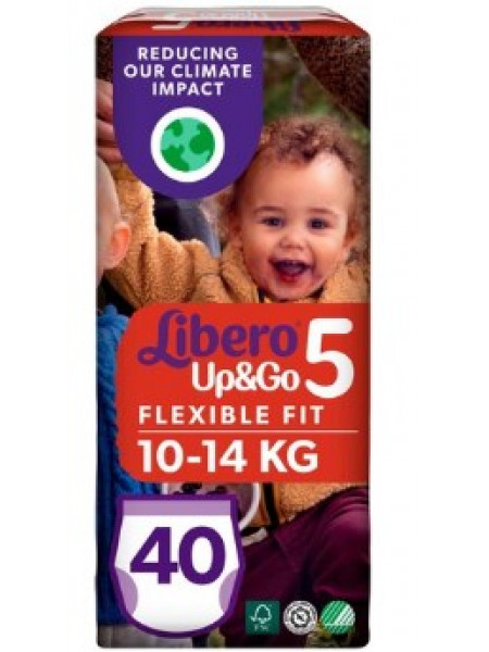 Подгузники Libero Up&Go размер 5, 40шт, на вес 10-14кг