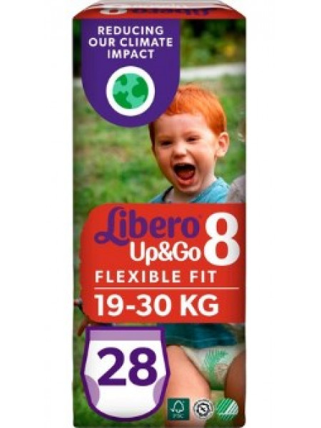 Подгузники Libero Up&Go размер 8 на вес 19-30кг 28 шт