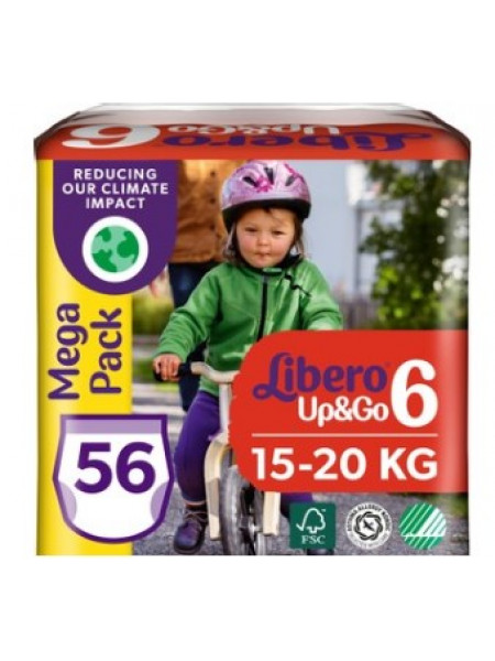 Трусики Libero Up&Go Mega Pack размер 6, 13-20кг 56шт